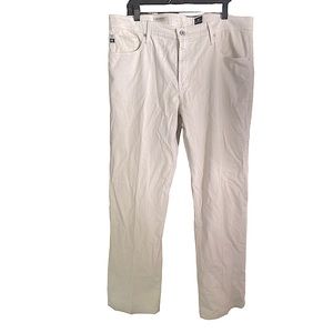 AG Adriano Goldschmeid The Protégé Straight‎ Leg Cream Khaki Pants Jeans 38x36
